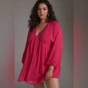 Let Me Be Anthropologie Sheer Flowy Mini Dress